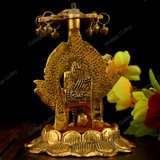 Metal Radha Krishna On Kamal Showpiece for Home Decor