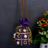 Rajasthani Potli Bag Mirrorwork - Purple