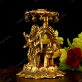 Metal Radha Krishna On Kamal Showpiece for Home Decor