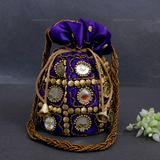 Rajasthani Potli Bag Mirrorwork - Purple