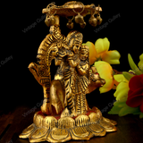 Metal Radha Krishna On Kamal Showpiece for Home Decor