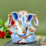 Enameled Metal Sethi Ganesha Idol - Blue