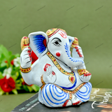 Enameled Metal Sethi Ganesha Idol - Blue