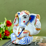 Enameled Metal Sethi Ganesha Idol - Blue