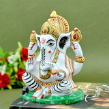 Metal Charbhuja Ganesha Idol Painted - Black