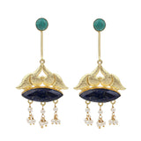 Semi-Precious Stone Ethnic Earrings for Women and Girl - Vintage Gulley