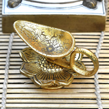Metal Pooja Oil Diya with Handle - Vintage Gulley