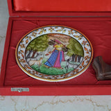Marble 22 Carat Gold Foil Work Round Shape Ragini with Musical Instrument - 6 Inches - Vintage Gulley