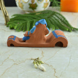 Terracotta Handpainted Resting Ganesha - Blue - Vintage Gulley