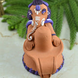Terracotta Handpainted Shivling Ganesha - Purple - Vintage Gulley