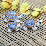 Metal Meenakari Tortoise for Home Decorative Showpiece (Blue) - Vintage Gulley
