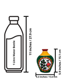 Warli Hand-Painted Terracotta Pot - Green