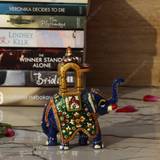Metal Ambabari Meenakari Work Painted - 5 Inches - Green