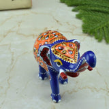 Meenakari Royal Blue-Orange Elephant - Vintage Gulley