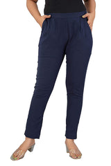 Women's Regular Fit Trousers Pant - Blue - Vintage Gulley