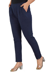 Women's Regular Fit Trousers Pant - Blue - Vintage Gulley