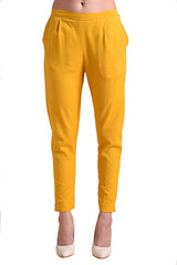 Women's Regular Fit Trousers Pant - Yellow - Vintage Gulley