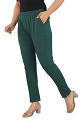 Women's Regular Fit Trousers Pant - Green - Vintage Gulley