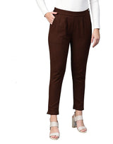Women's Regular Fit Trousers Pant - Brown - Vintage Gulley