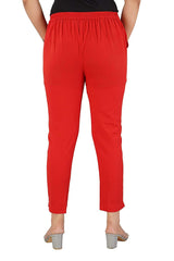 Women's Regular Fit Trousers Pant - Red - Vintage Gulley