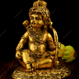 White Metal Golden Oxidized Bal Krishna with Bow