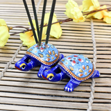 Metal Meenakari Tortoise Agarbatti Stand Tortoise for Pooja Set of 2 - Vintage Gulley