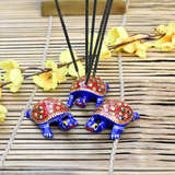Metal Meenakari Tortoise Agarbatti Stand Tortoise for Pooja Set of 3 - Vintage Gulley