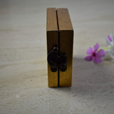 Wood Handcrafted Marble Tile Coin Shagun Box - Gold Foil Work - 22 Carat - Vintage Gulley