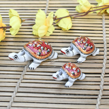 Metal Meenakari Tortoise for Home Decorative Showpiece (Red) - Vintage Gulley