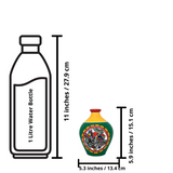 Warli Hand-Painted Terracotta Pot - Green