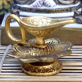 Metal Pooja Oil Diya with Handle - Vintage Gulley