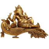 Brass Lord Sitting Ganesha|Ganpati Murti Decorative Showpiece Statue Sculpture - Vintage Gulley