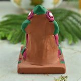 Terracotta Handpainted Computer Ganesha - Green & Red - Vintage Gulley