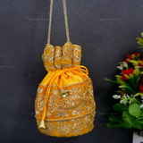 Rajasthani Potli Bag - Yellow
