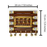 Handmade Brass Dhokra Motif | Warli Hand-Painted Key Holder | Madhubani Art - 6 Hooks - Vintage Gulley