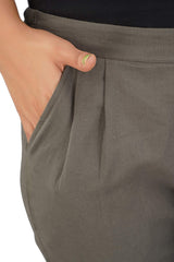 Women's Regular Fit Trousers Pant - Grey - Vintage Gulley