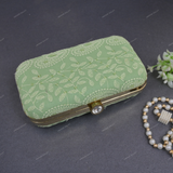 Women's Embroidered Clutch - Light Green