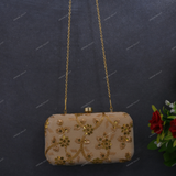 Women's Velvet Clutch - Cream
