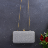 Glitter Clutch for Female - Silver