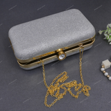 Glitter Clutch for Female - Silver
