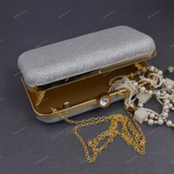 Glitter Clutch for Female - Silver