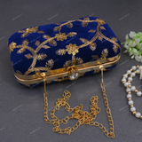Women's Velvet Clutch - Blue