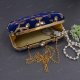 Women's Velvet Clutch - Blue