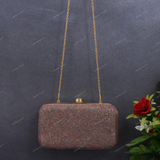Glitter Clutch for Female - Brown