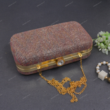 Glitter Clutch for Female - Brown