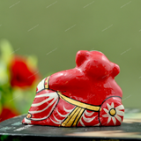 Enameled Metal Resting Ganesha Idol - 1 Inches