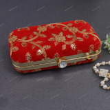 Women's Velvet Clutch - Red