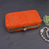 Women's Embroidered Clutch - Orange