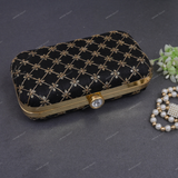 Women's Web Style Clutch - Black