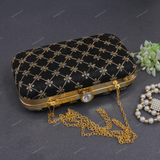 Women's Web Style Clutch - Black